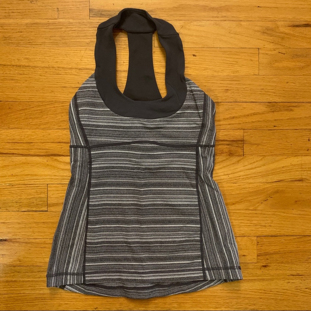 Gray Strips Workout Lululemon Top
